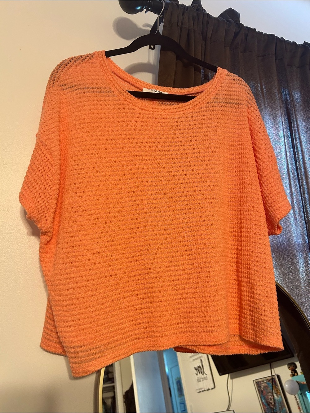 Lightweight Zenana Waffle Knit coral Women’s Top